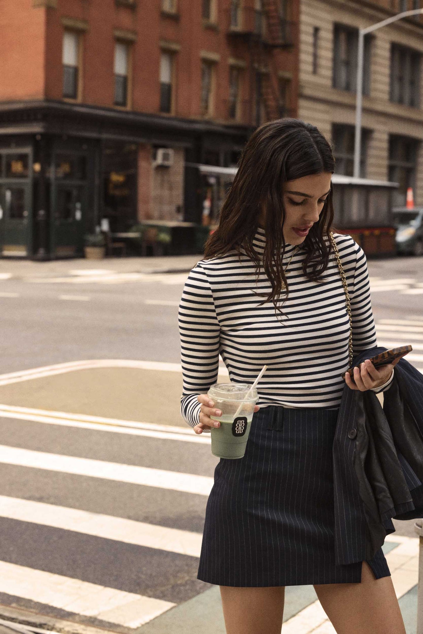 Monica mini skirt navy stripes