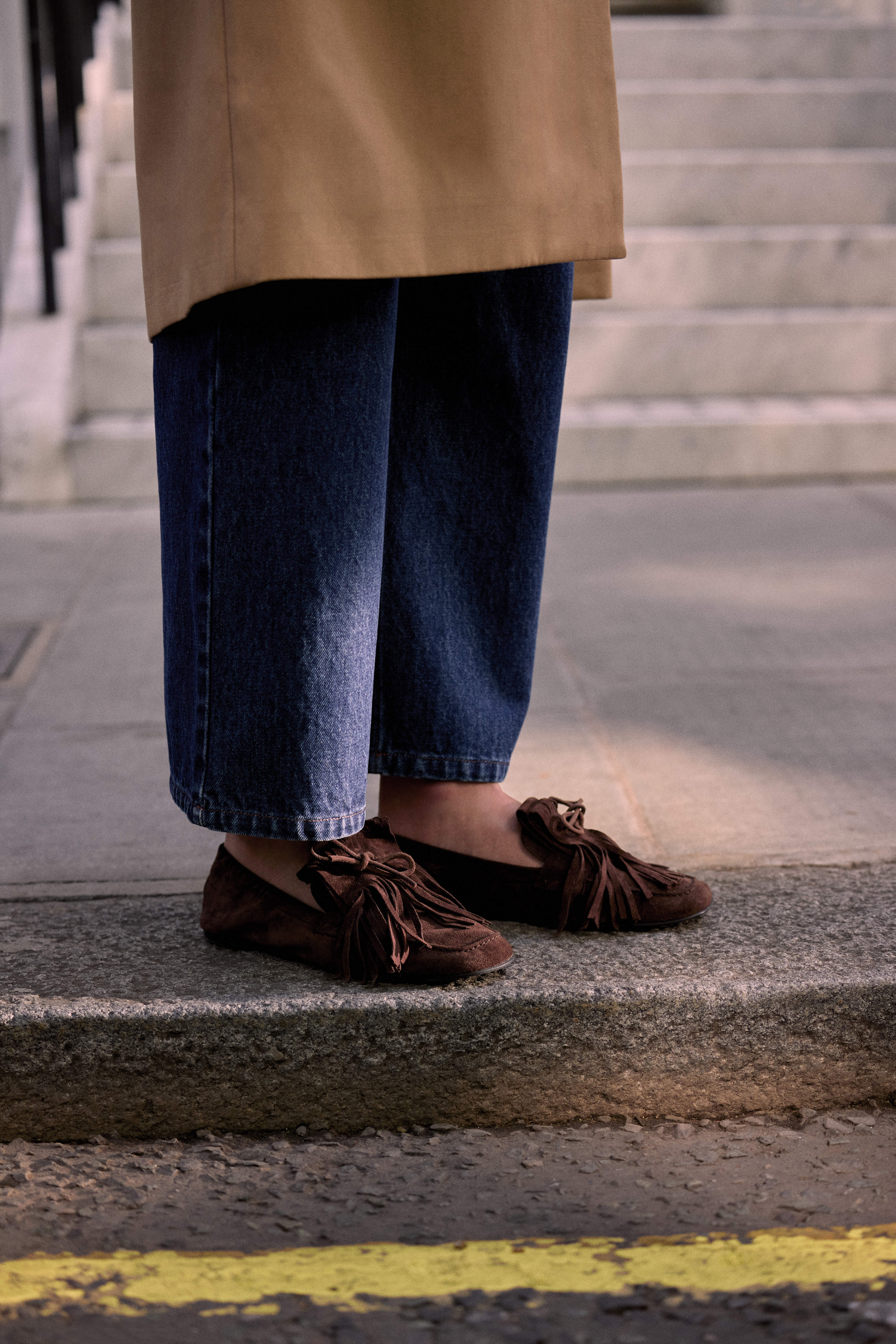 Loafers Alix fringe suede of leather mocha