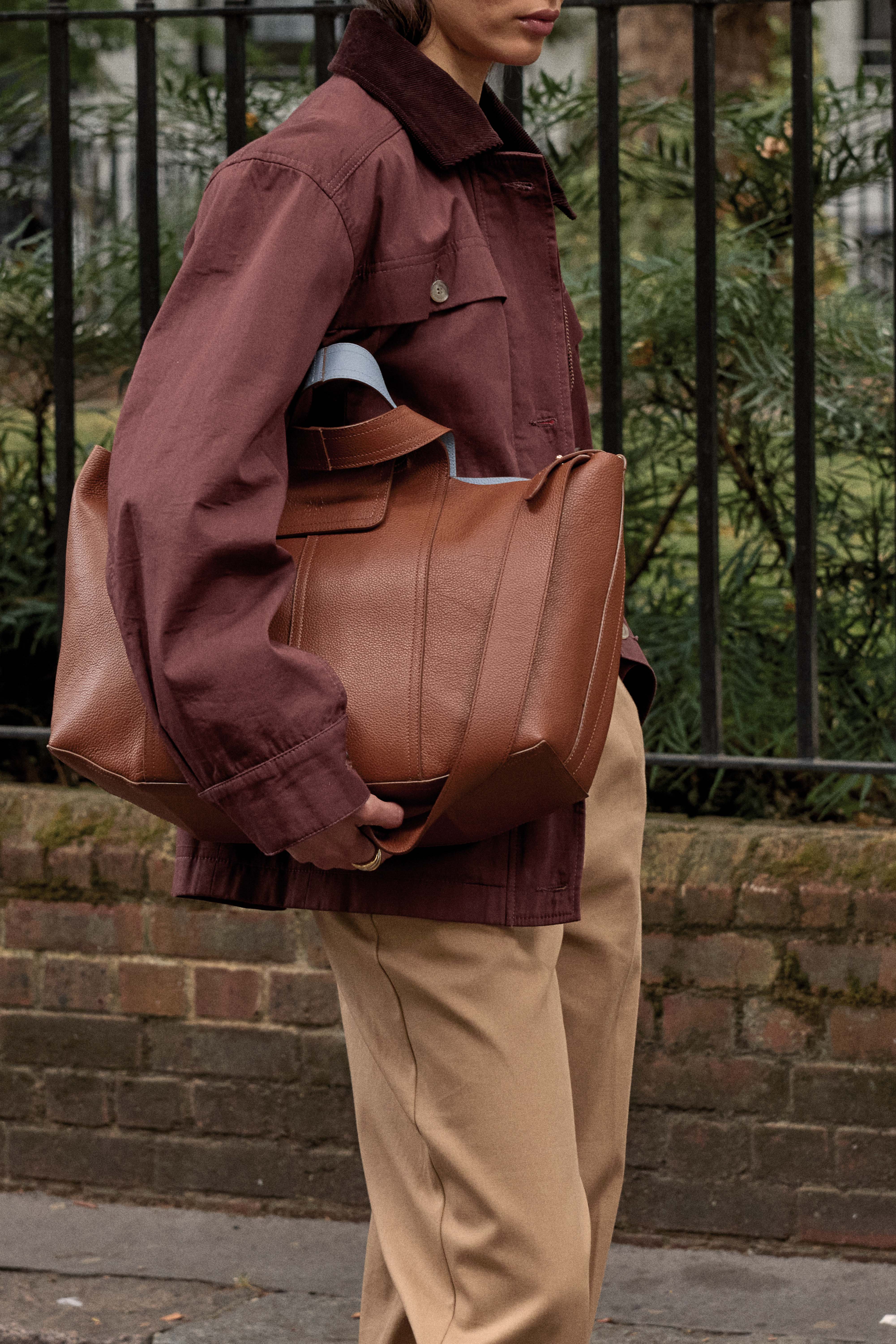 Jacket Eloi aubergine and chocolate