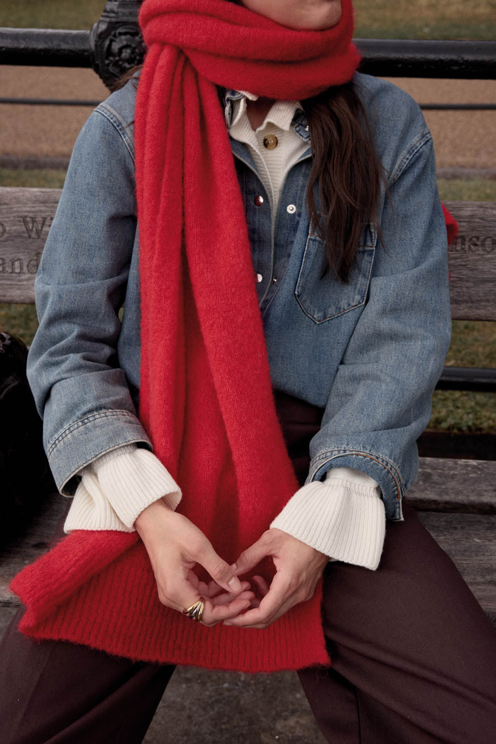 Scarf Julien red bright