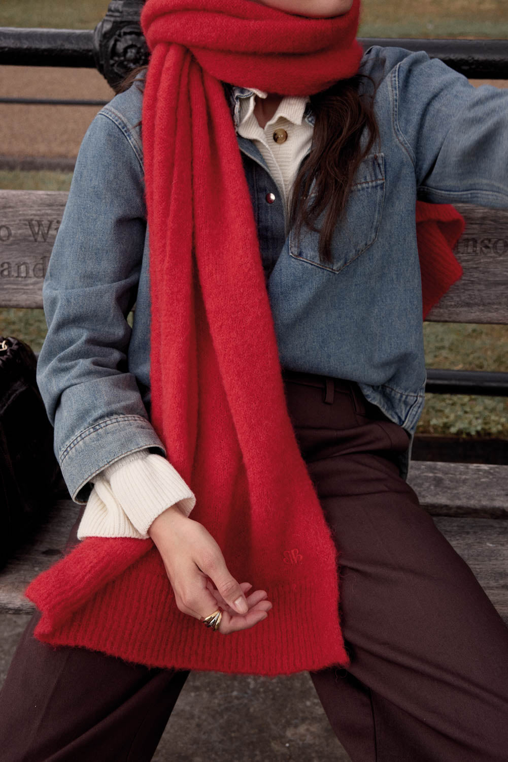 Scarf Julien red bright