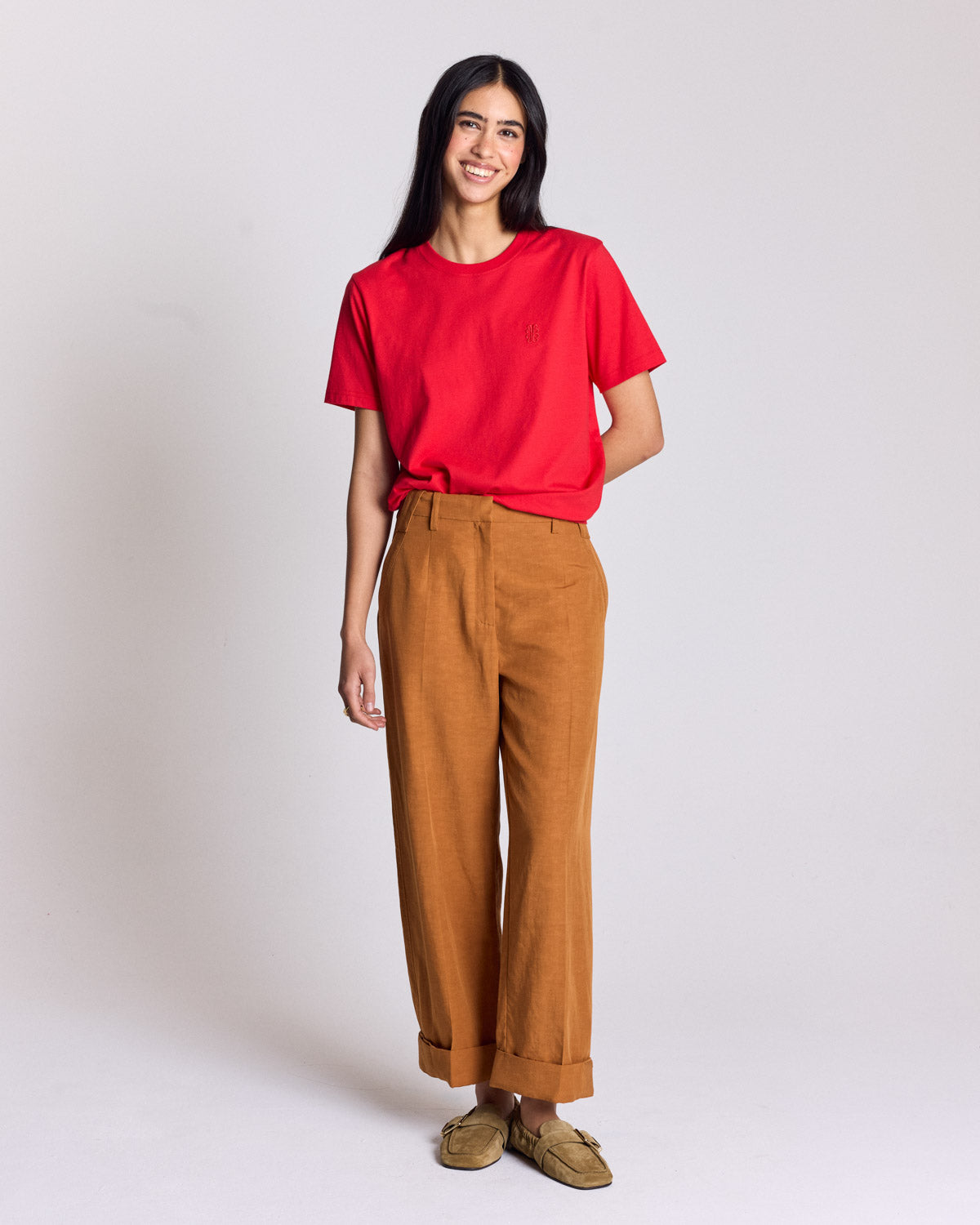 Tee-shirt Bree brodé terracotta