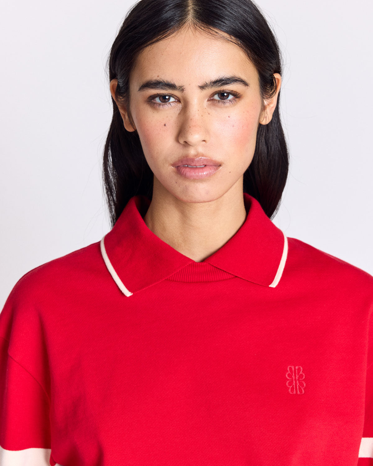 Alex red and ecru sweatshirt