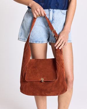 Sac Gala croûte de cuir brique