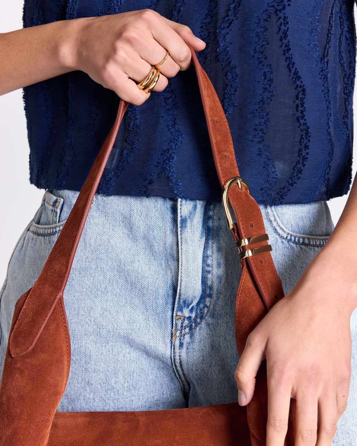 Bag Gala suede of leather brique