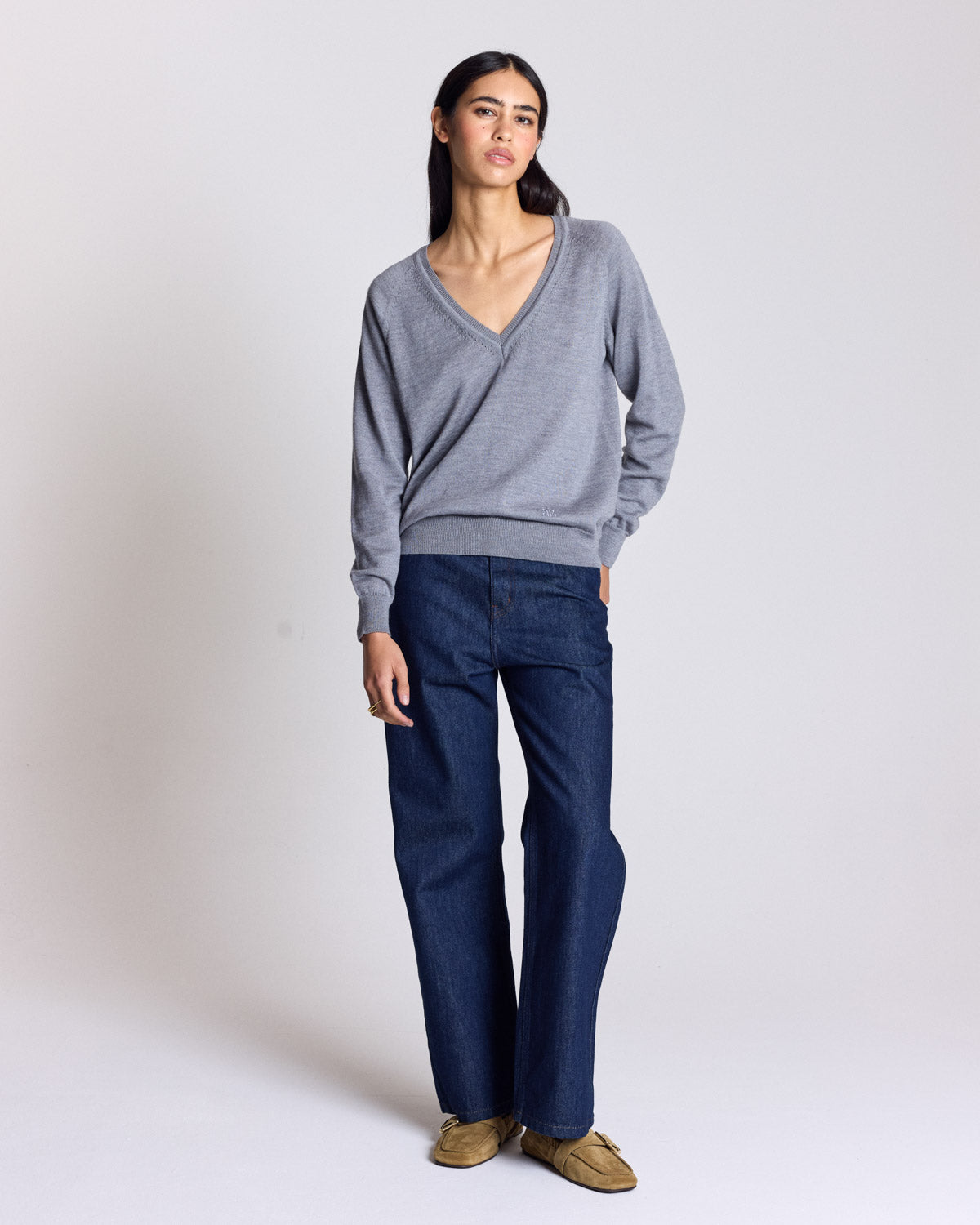 Heather grey Victoria sweater