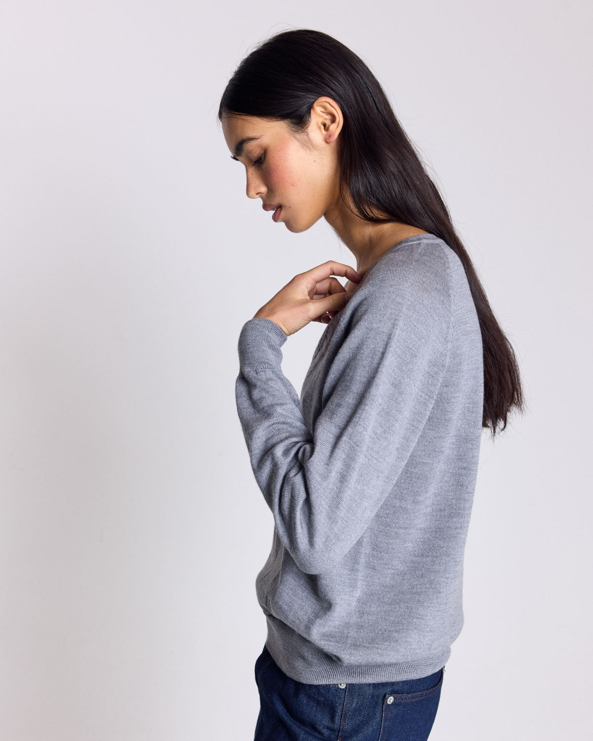 Heather grey Victoria sweater