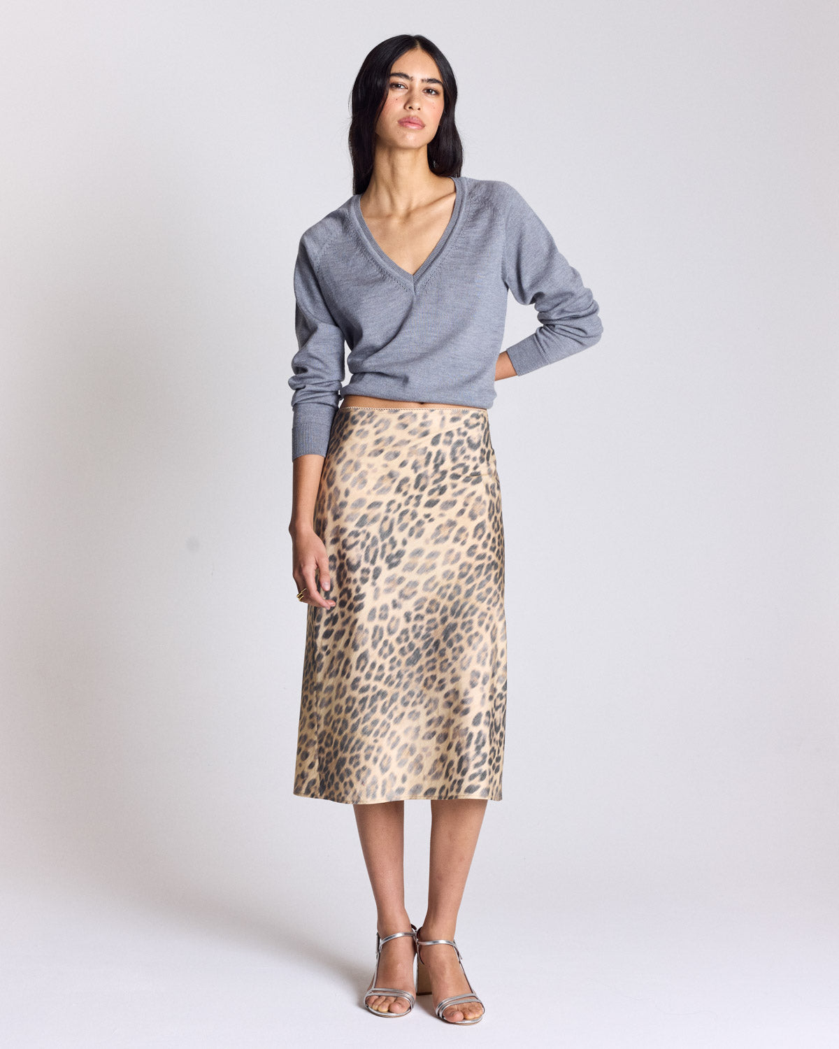 Celia faded leopard skirt