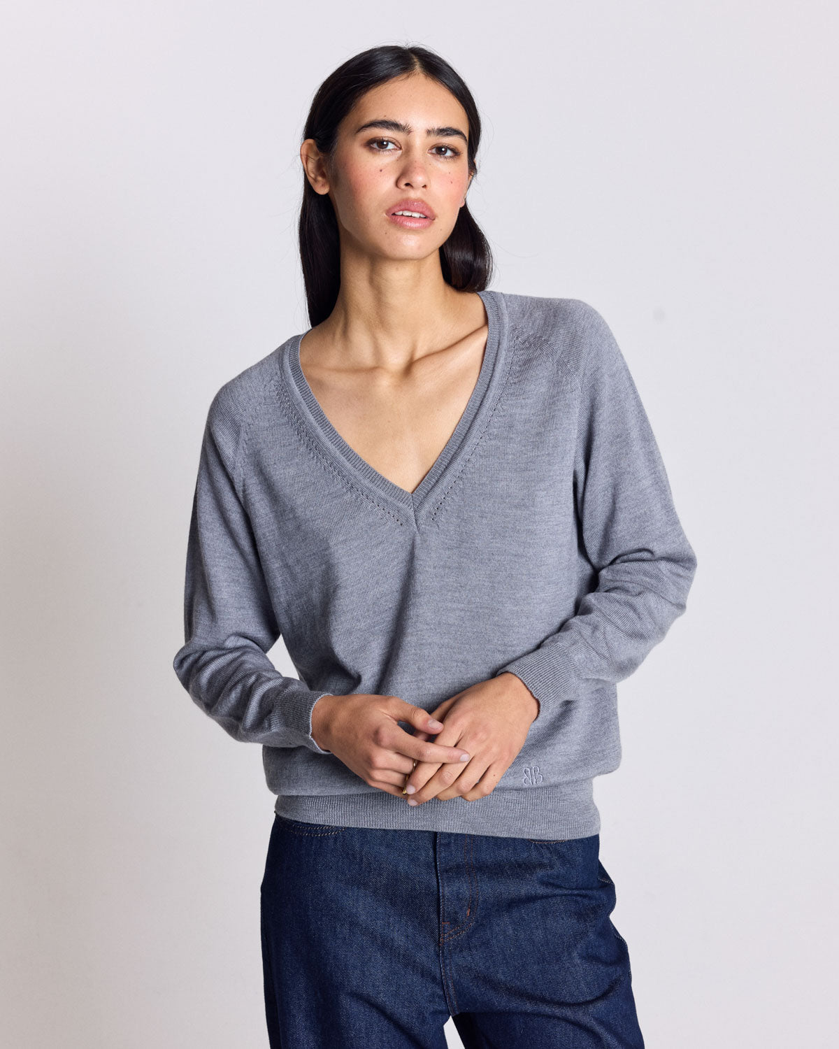 Heather grey Victoria sweater