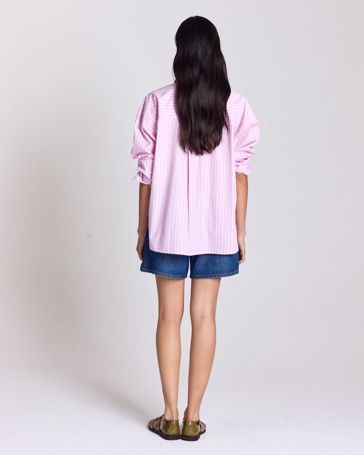 Hector striped shirt in pink and ecru