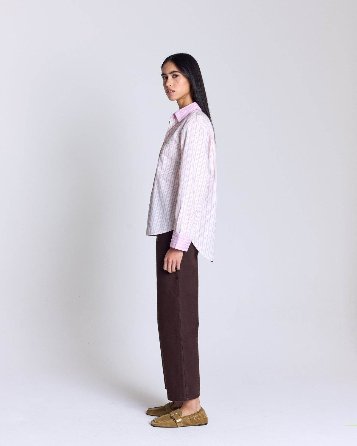 Stanislas striped pink and ecru shirt