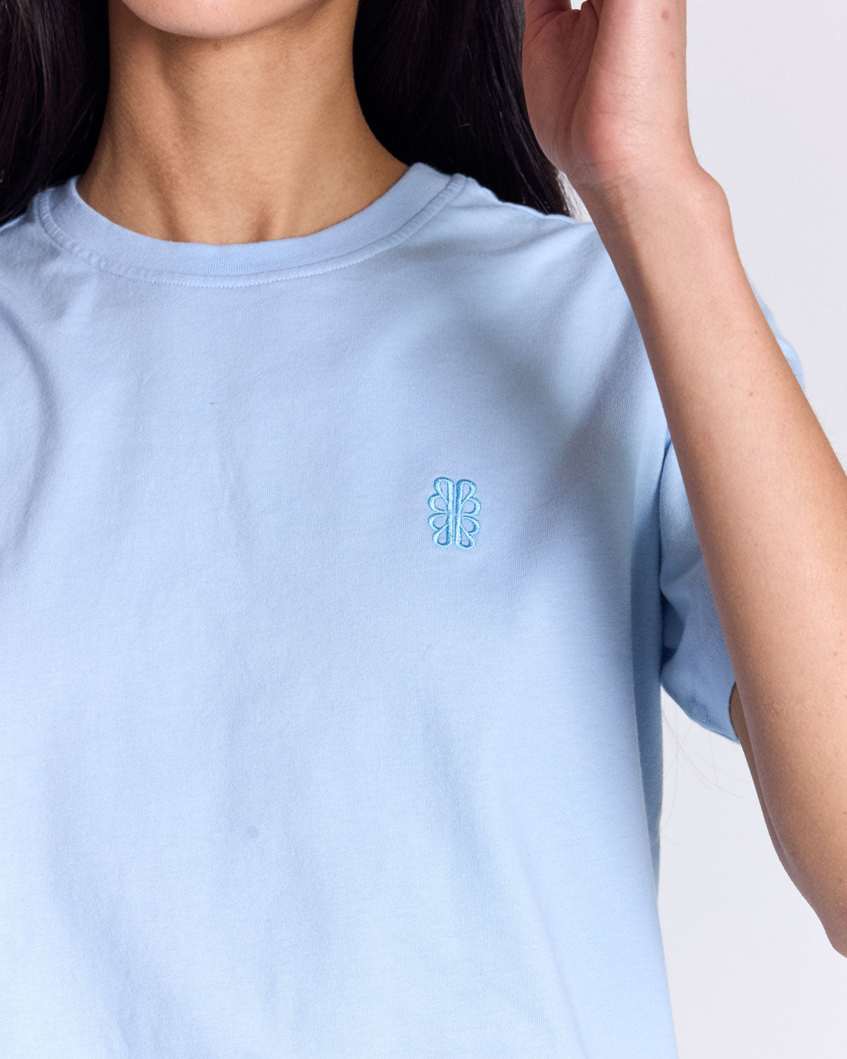 Tee-shirt Bree brodé bleu ciel