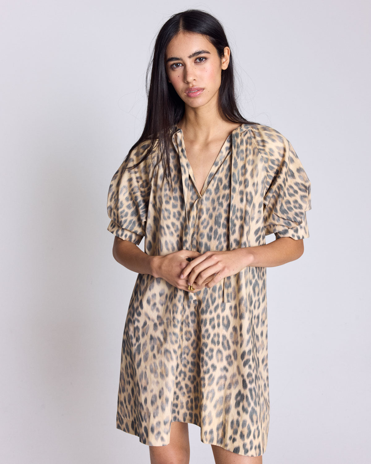 Solane dress, faded leopard print