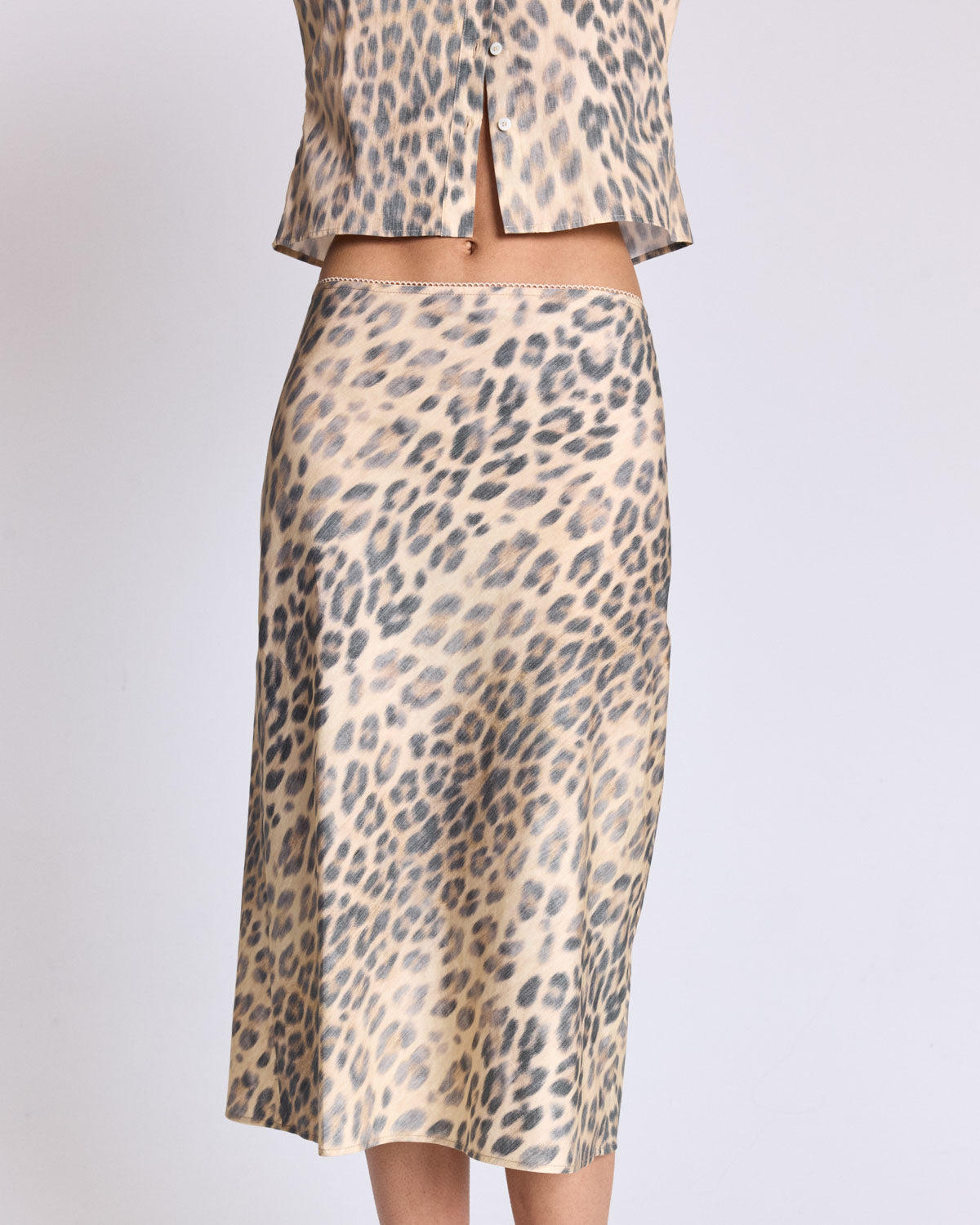 Celia faded leopard skirt