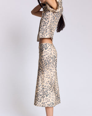 Celia faded leopard skirt