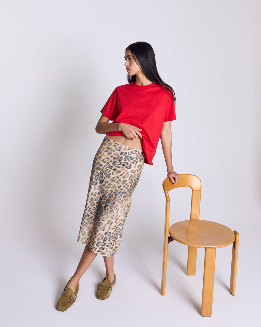 Celia faded leopard skirt
