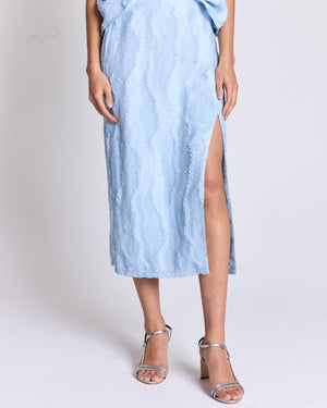 Donatelle textured sky blue skirt