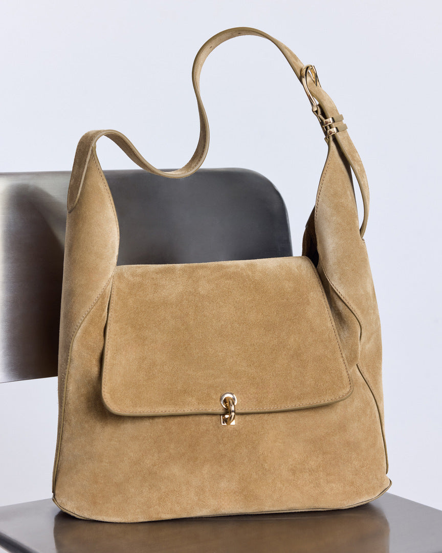 Bag Gala suede of leather khaki
