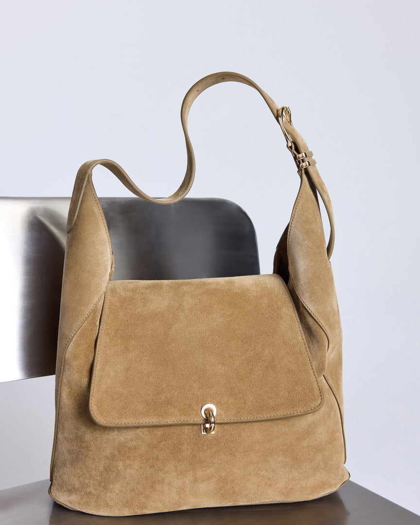 Bag Gala suede of leather khaki
