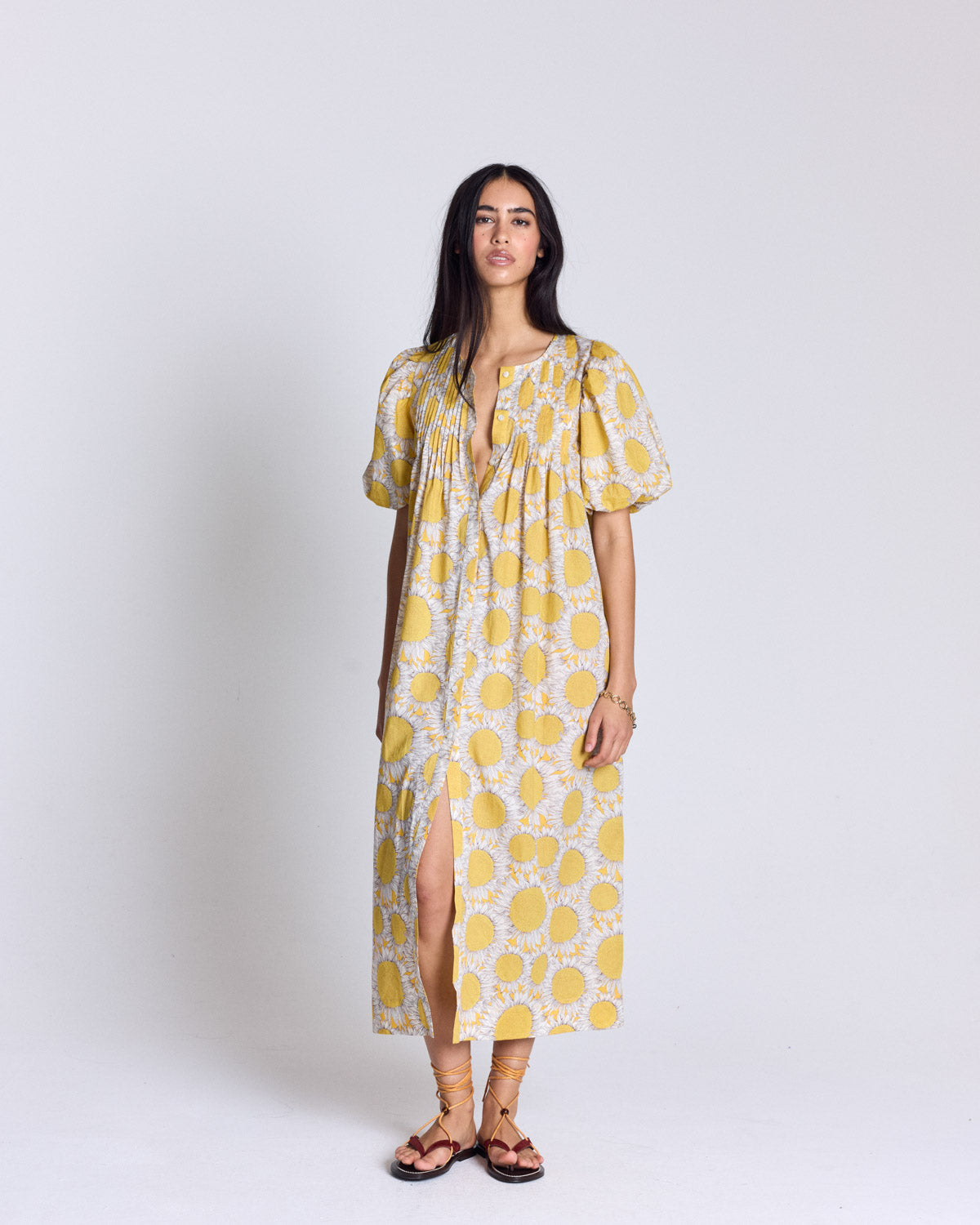 Dress Lavanda printed Liberty tournesols yellow
