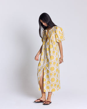 Lavanda dress with Liberty sunflower print