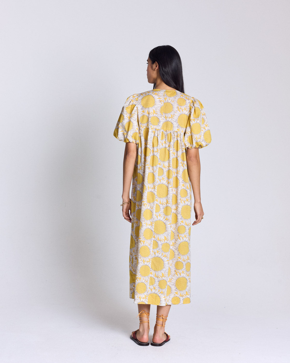 Dress Lavanda printed Liberty tournesols yellow
