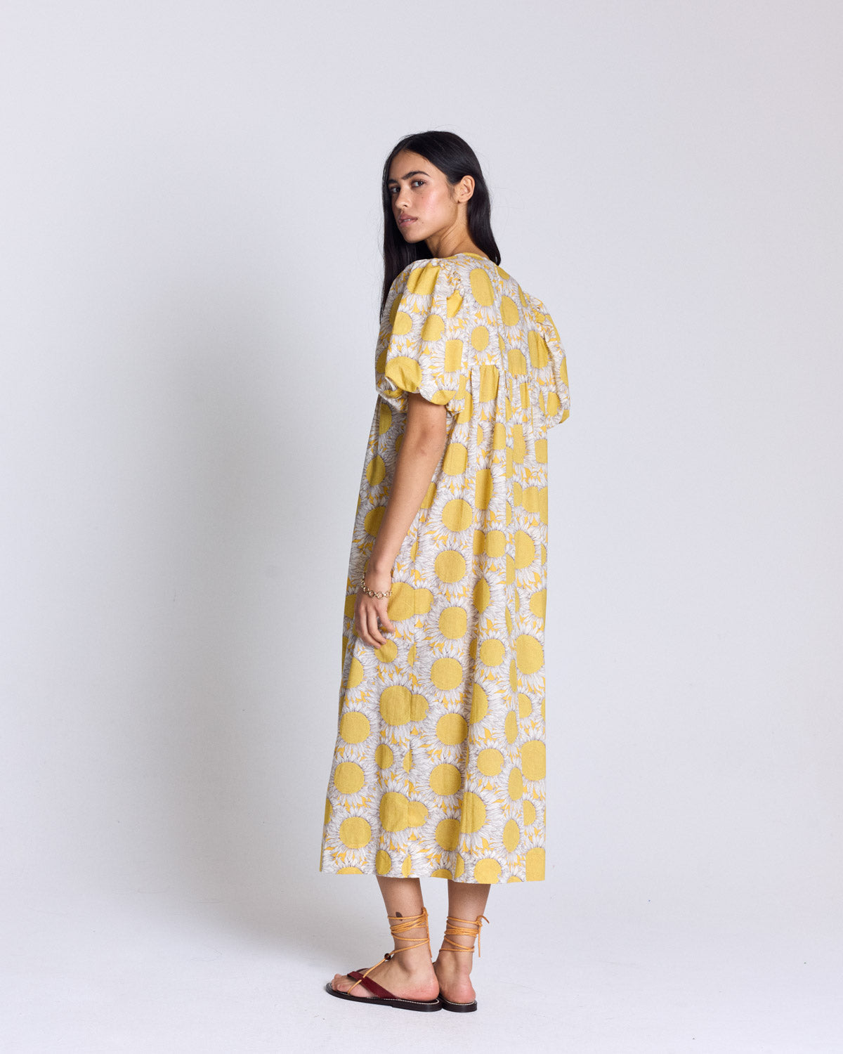 Dress Lavanda printed Liberty tournesols yellow