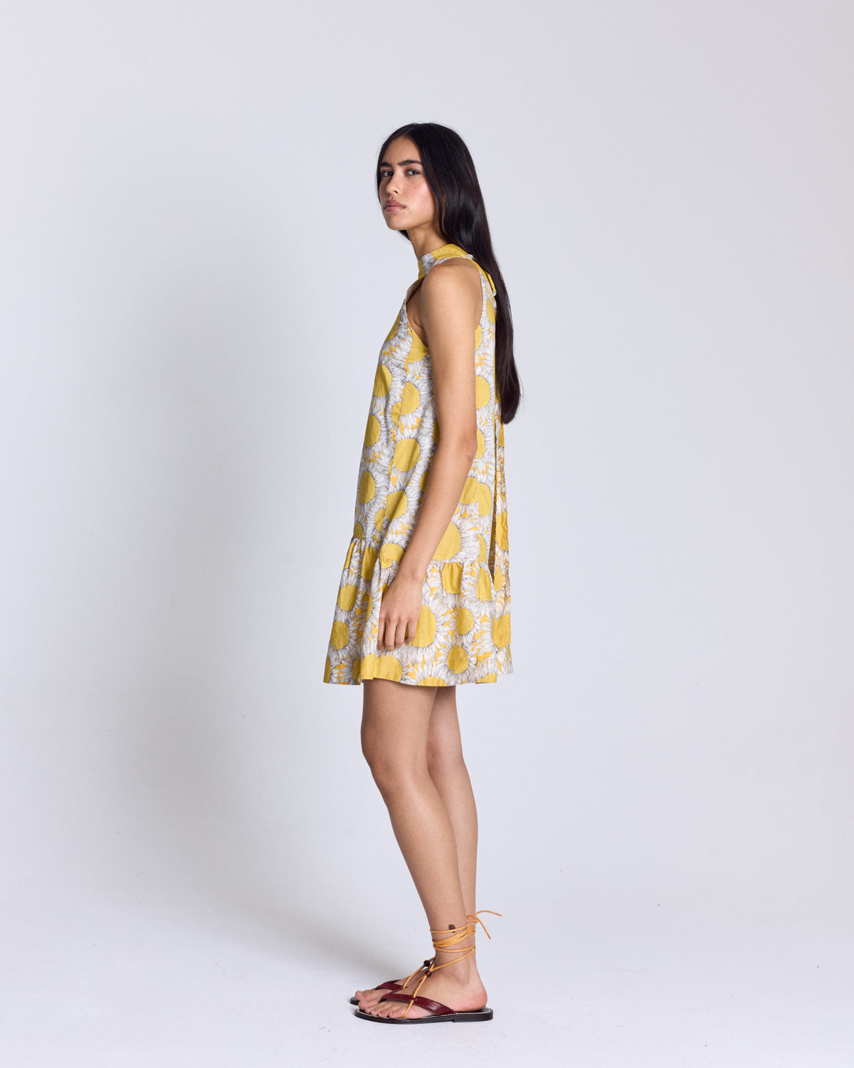 Dress Elisabeth printed Liberty tournesols yellow
