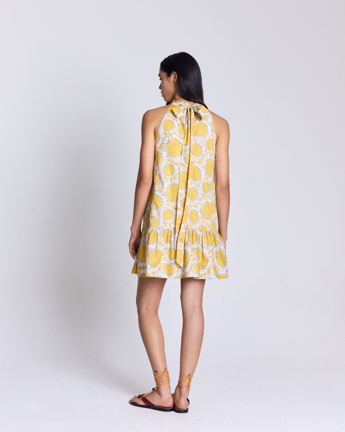 Dress Elisabeth printed Liberty tournesols yellow