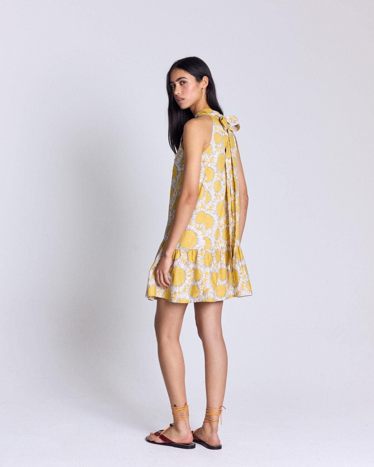 Dress Elisabeth printed Liberty tournesols yellow