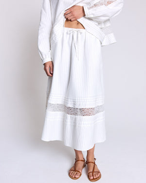 Jupe Lidia rayures vert et écru - Sophie Hallette x Balzac Paris