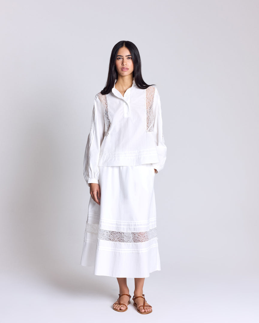 Jupe Lidia blanc naturel