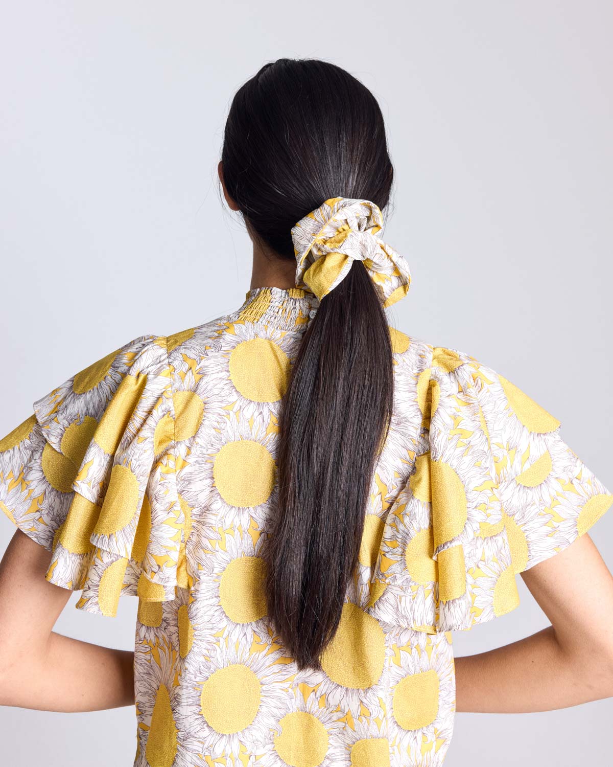 Chouchou Billy XL imprimé Liberty tournesols jaune - Balzac Paris