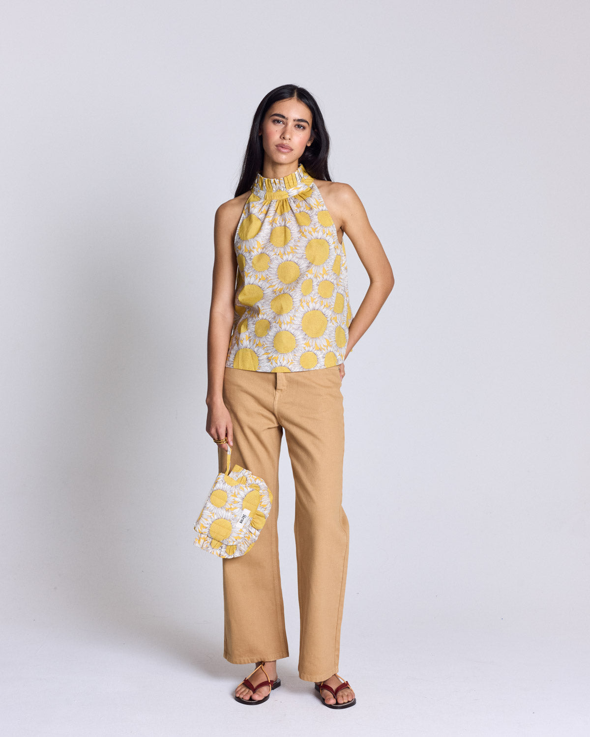 Leonora sunflower liberty print top