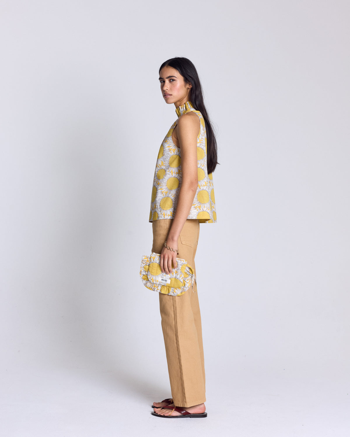 Leonora sunflower liberty print top