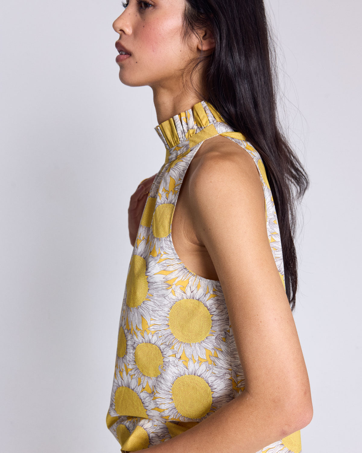 Leonora sunflower liberty print top