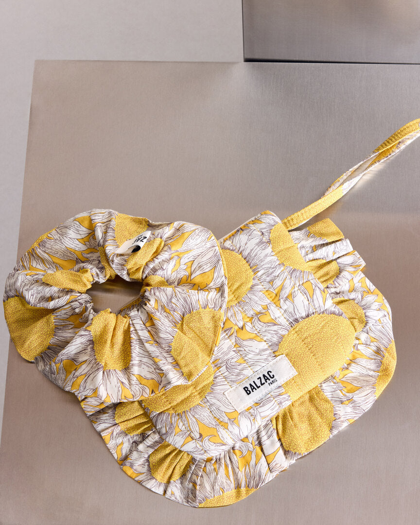 Carline pouch with yellow Liberty sunflowers print