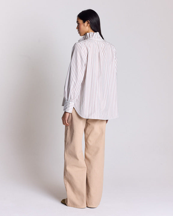 Leonor red and white striped shirt