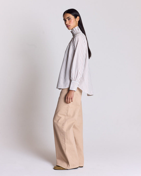 Leonor red and white striped shirt