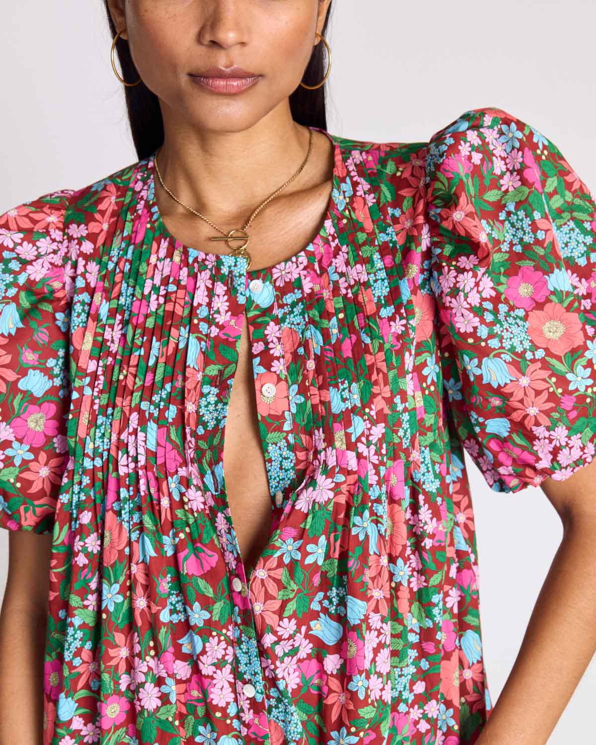 Robe Lavanda imprimé Liberty rose et bordeaux