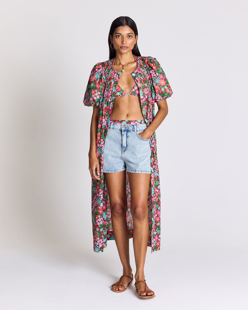 Robe Lavanda imprimé Liberty rose et bordeaux
