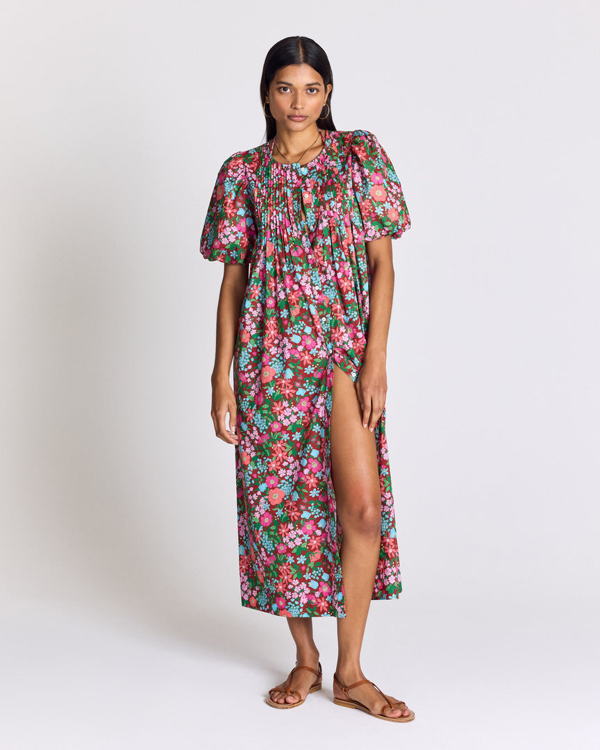 Robe Lavanda imprimé Liberty rose et bordeaux