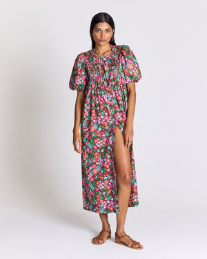 Robe Lavanda imprimé Liberty rose et bordeaux