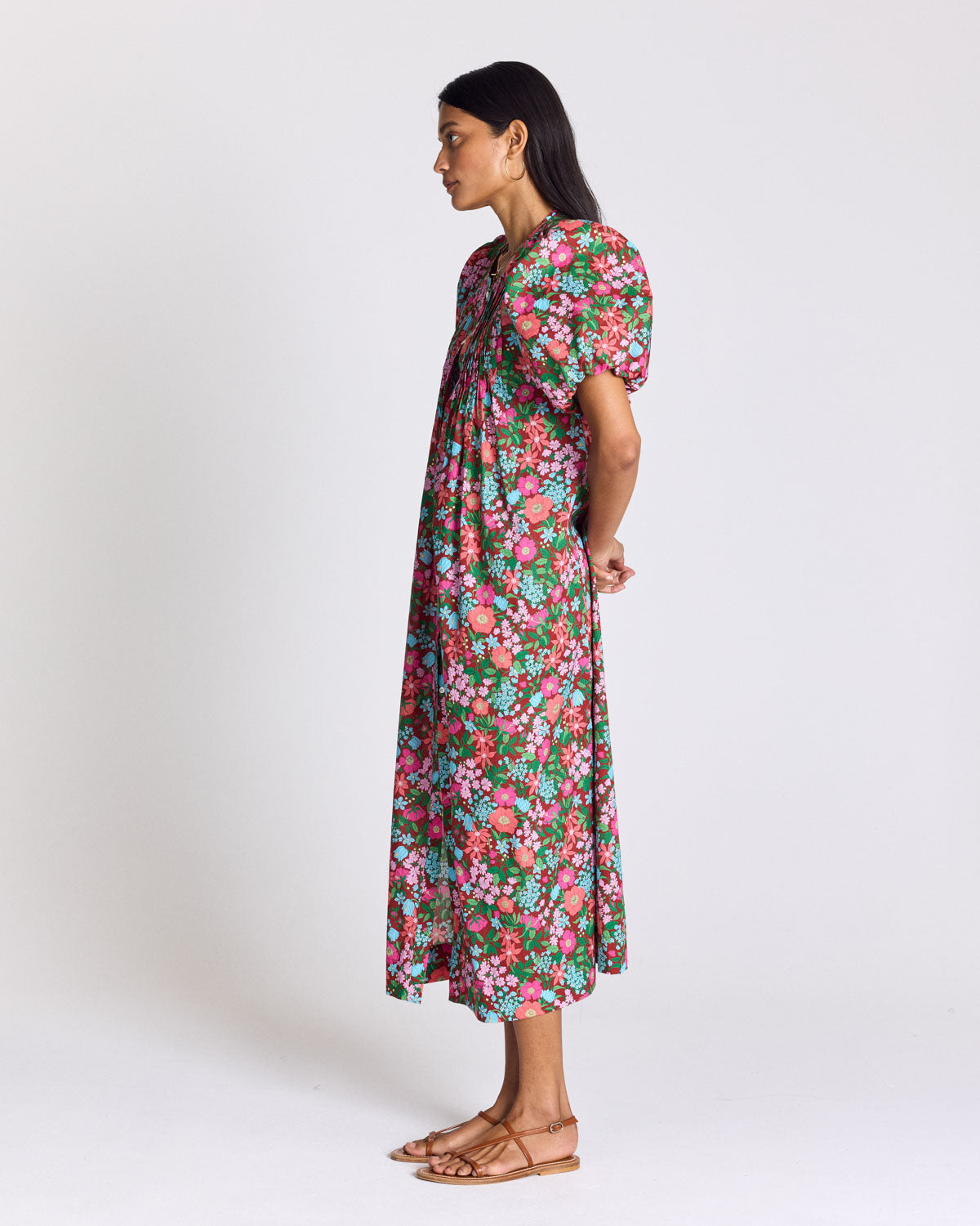 Robe Lavanda imprimé Liberty rose et bordeaux