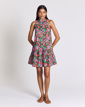 Robe Elisabeth imprimé Liberty rose et bordeaux