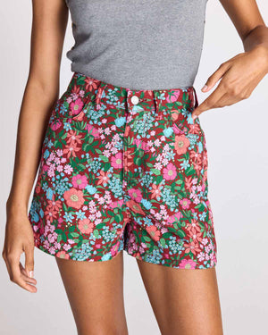 Triomphe shorts in pink and burgundy Liberty print