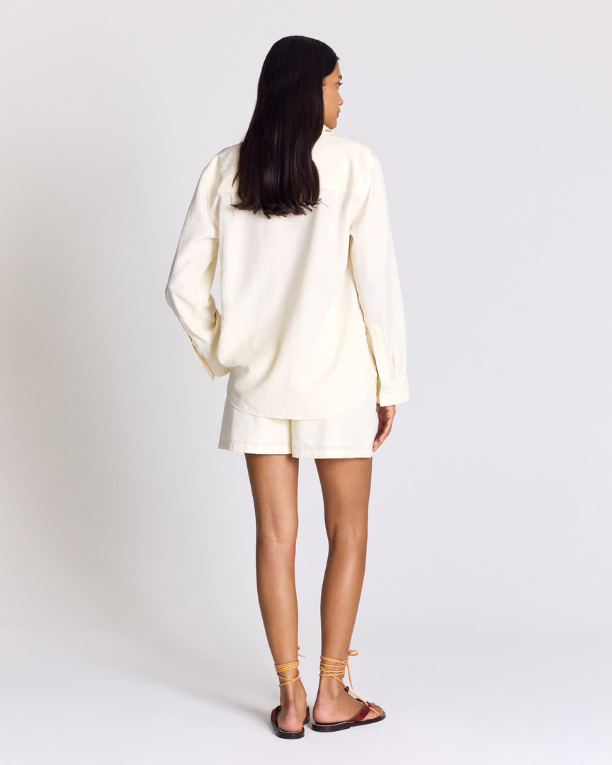 Anne ivory white shirt with multicolored embroidery