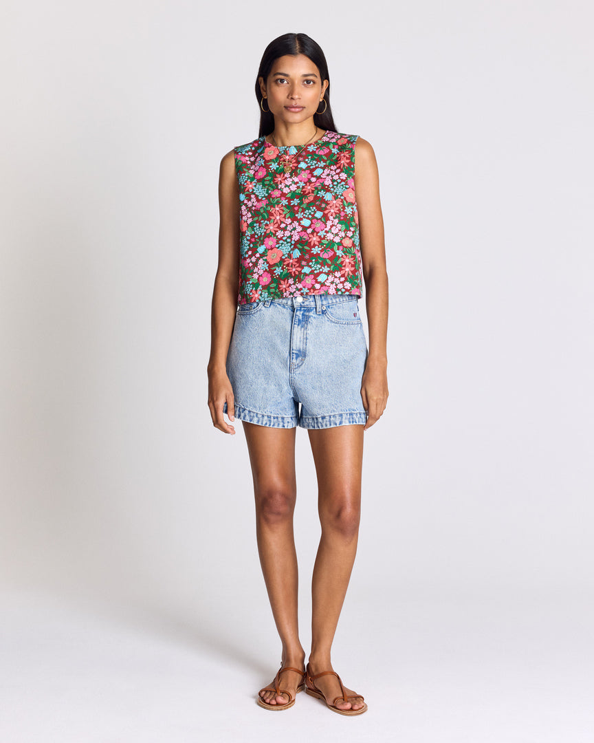 Pink and Burgundy Liberty Print Roda Top
