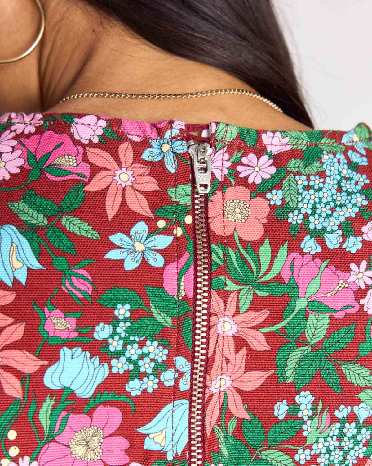 Pink and Burgundy Liberty Print Roda Top