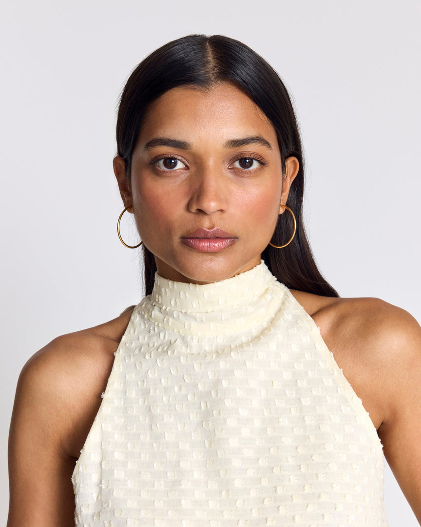 Arielle butter polka dot top